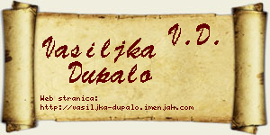 Vasiljka Dupalo vizit kartica